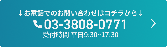 03-3808-0771 受付時間平日9:30~17:30
